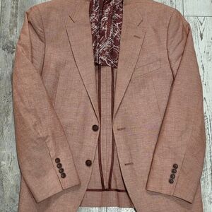 40S Men's Nautica Cotton Blazer Coral Pink  Flex Fit 2 Button Sport Coat Mint